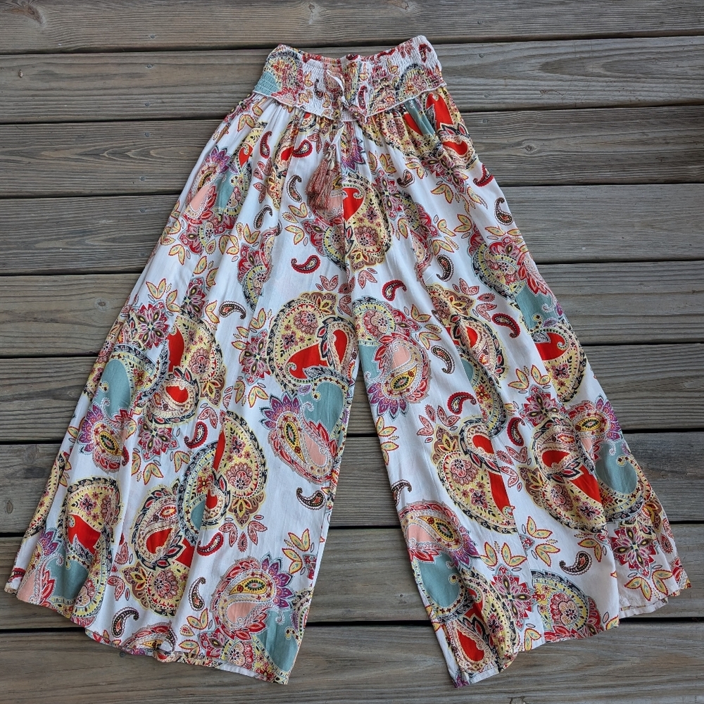 True Destinations Boho Wide Leg Pants
